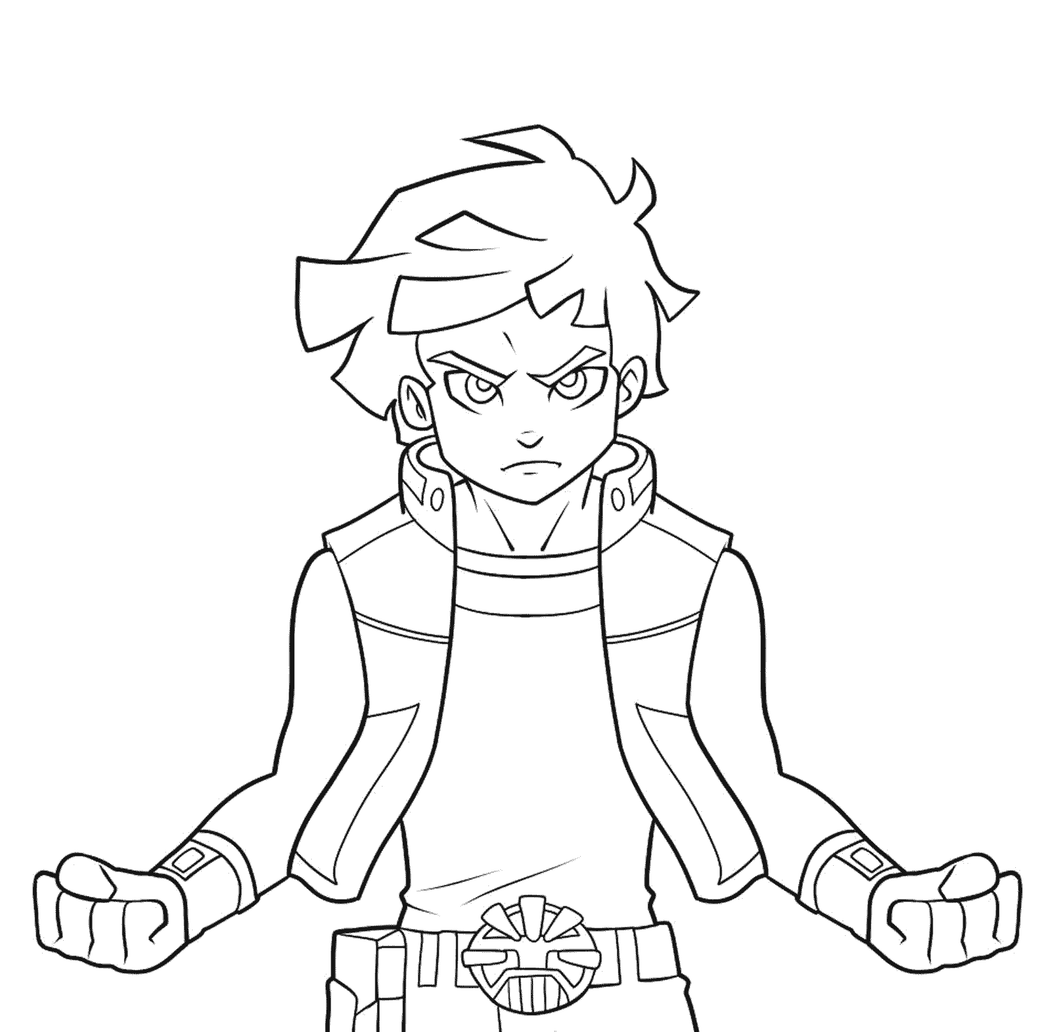 Rough Anime Guy Coloring Pages