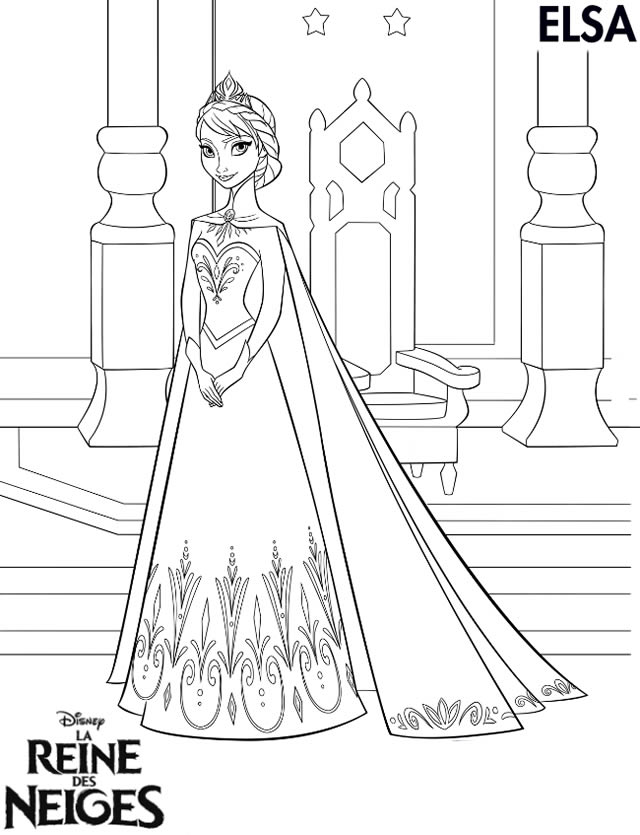 coloriage reine des neiges hugo lescargot