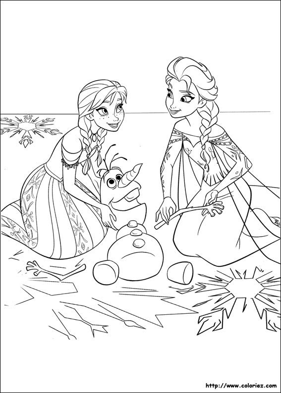 coloriage reine des neiges olaf