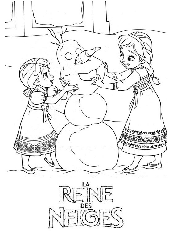 coloriage reine des neiges 3 ans