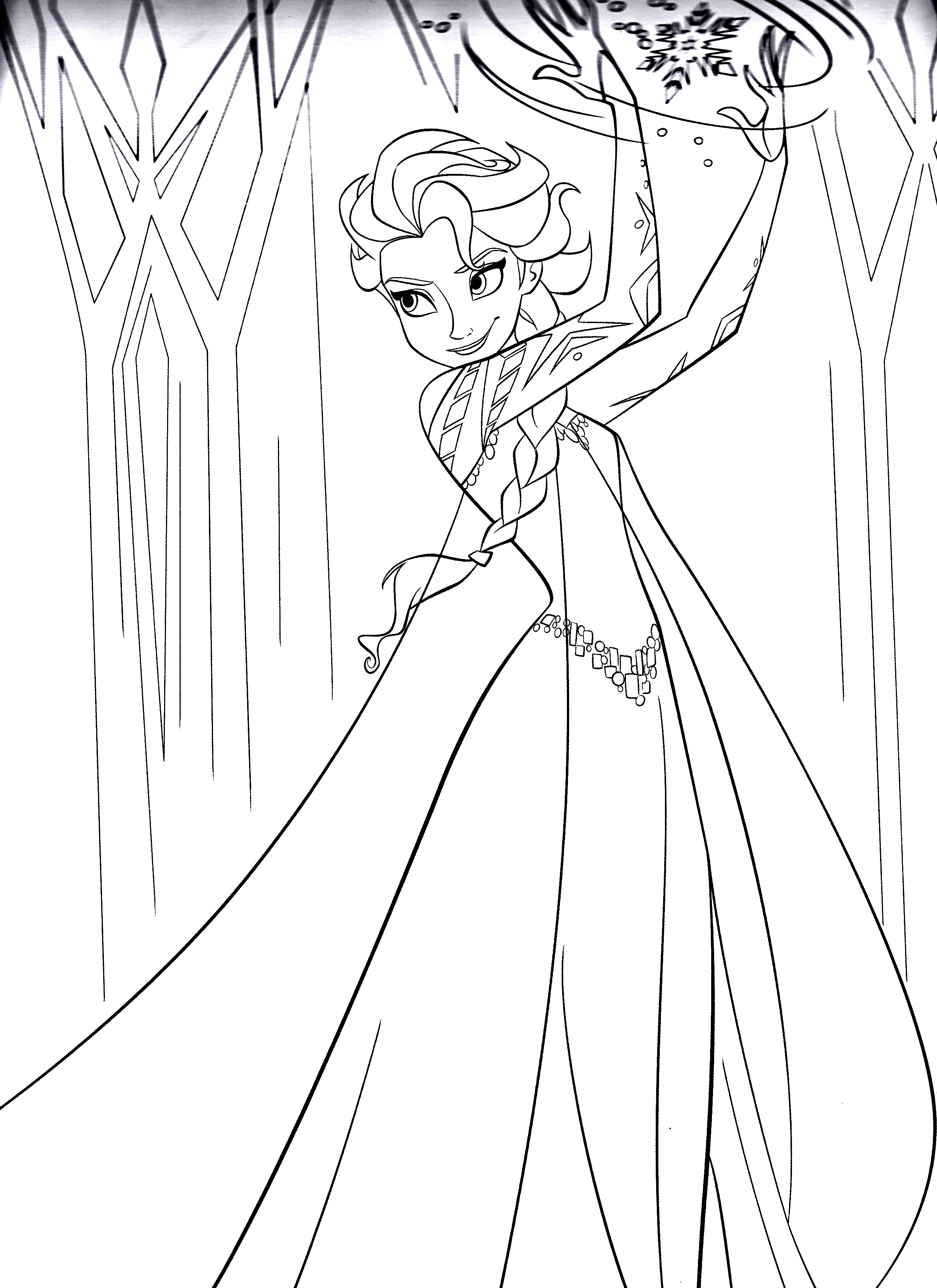 coloriage reine des neiges anna et elsa