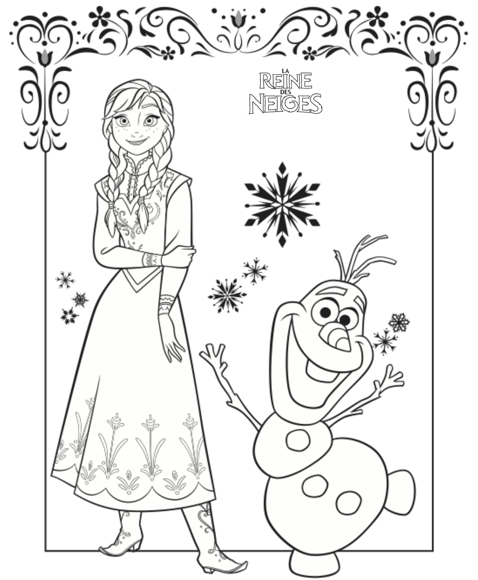 dessin ƒ colorier reine des neiges imprimer