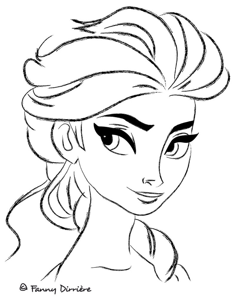 coloriage a dessiner reine des neiges disney a imprimer