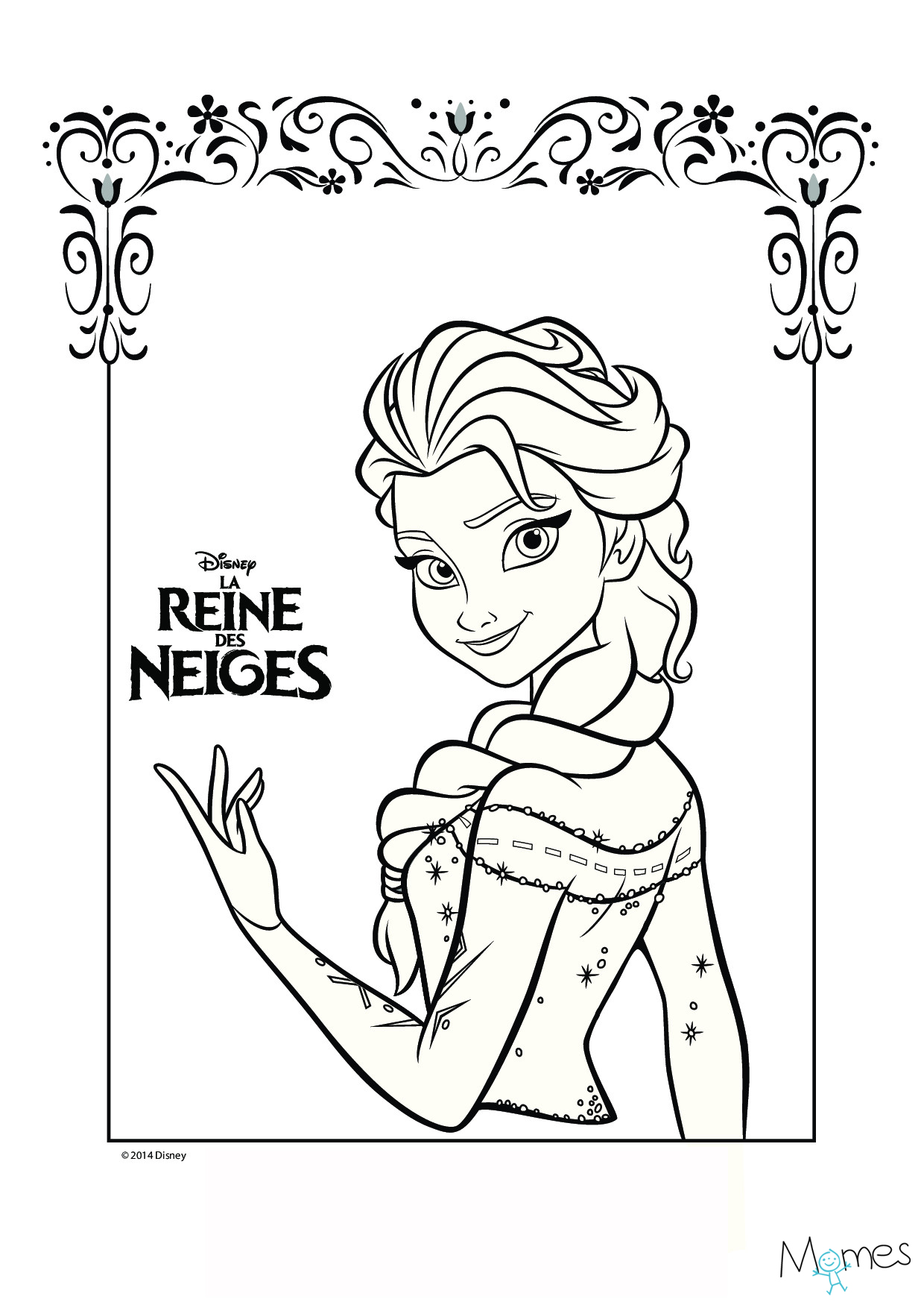 a colorier reine des neiges