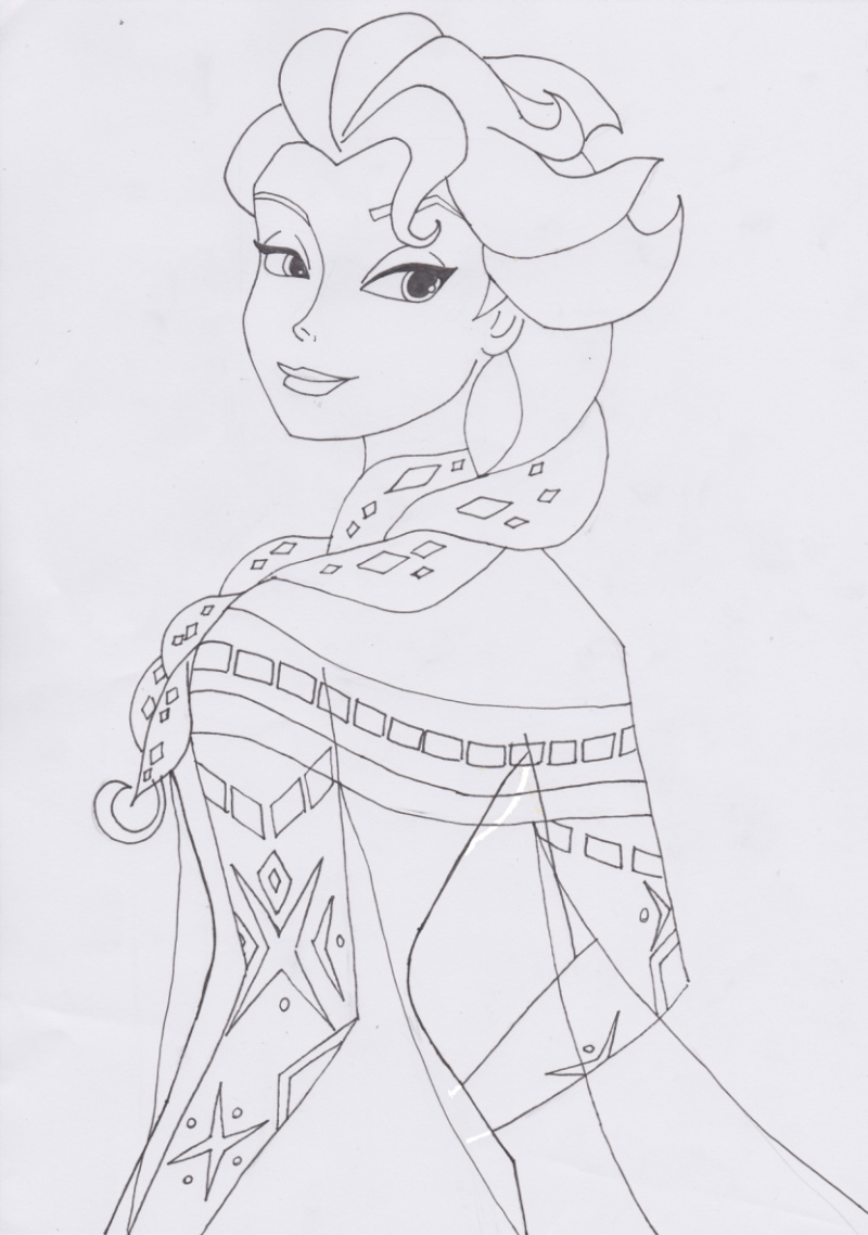 coloriage  dessiner cod reine des neiges