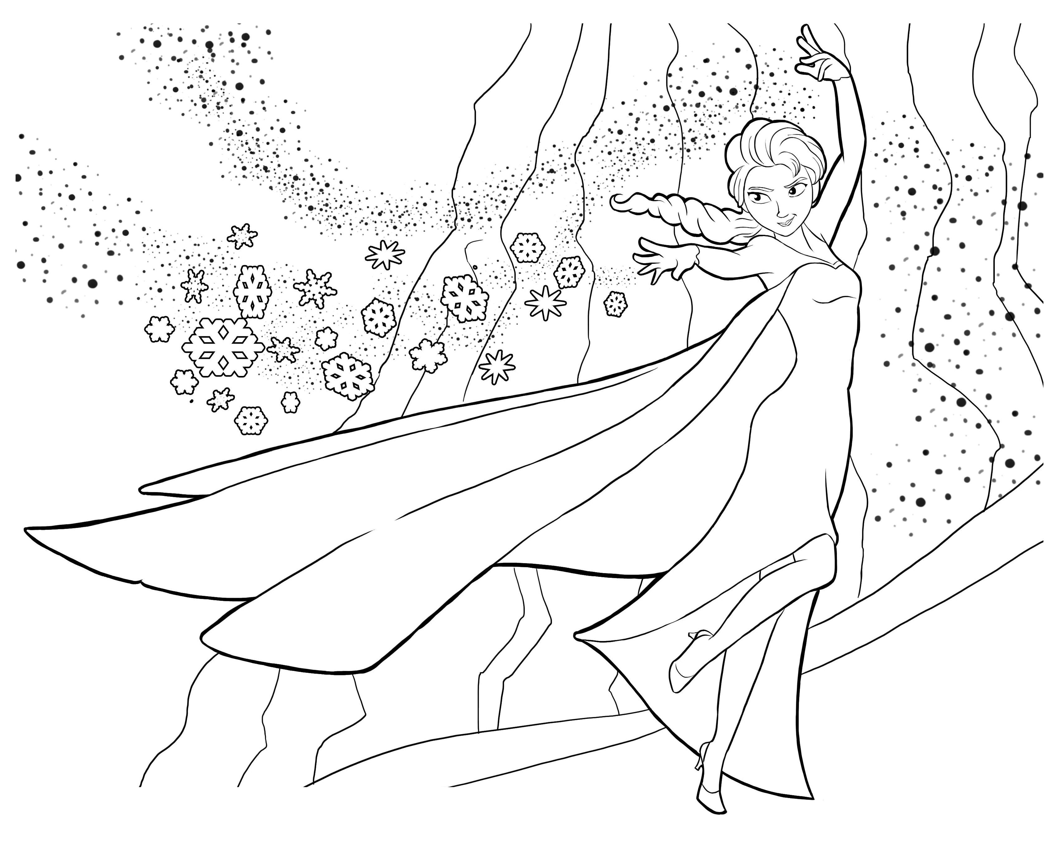 coloriage  dessiner la reine des neiges disney a imprimer