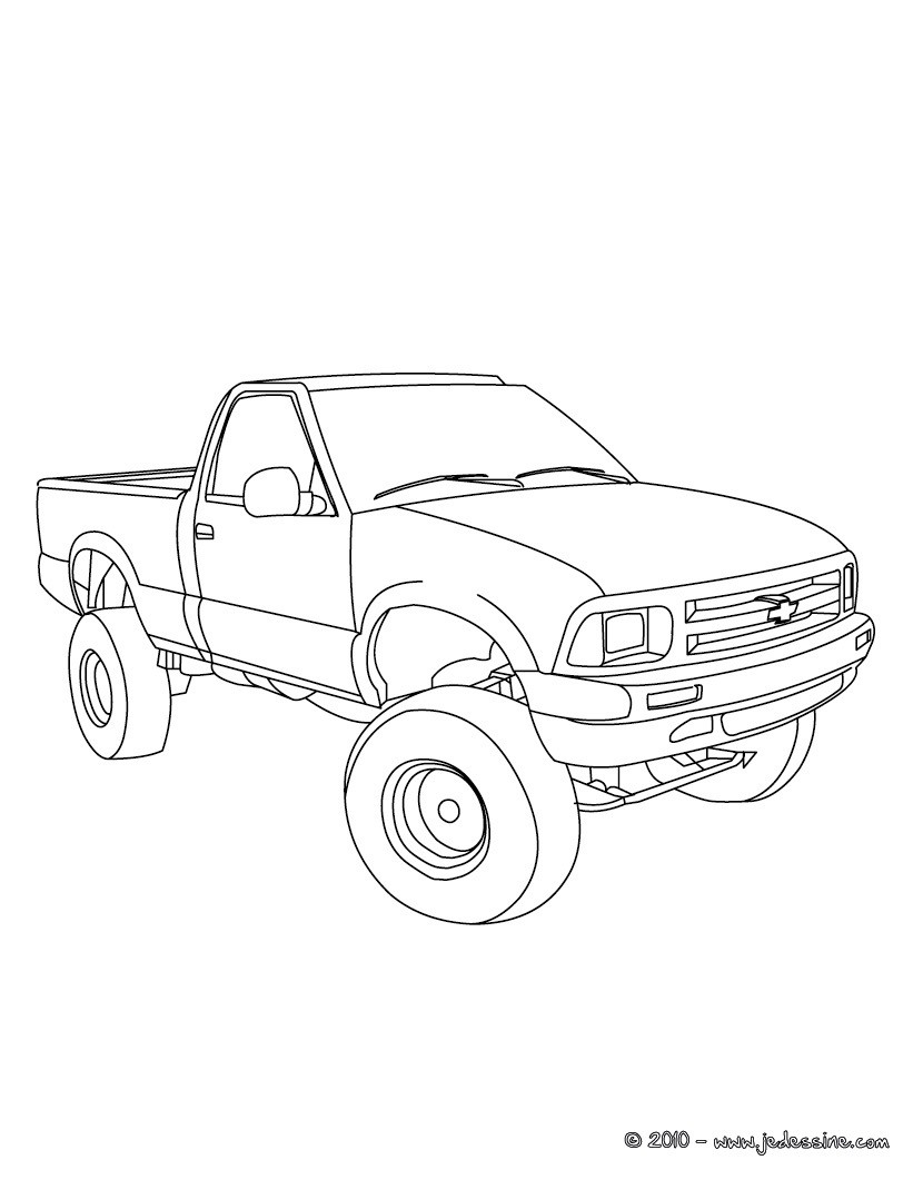 coloriage camion remorque imprimer