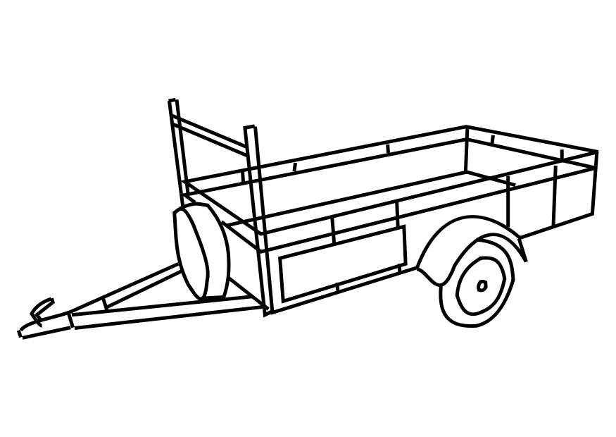 coloriage camion americain avec remorque