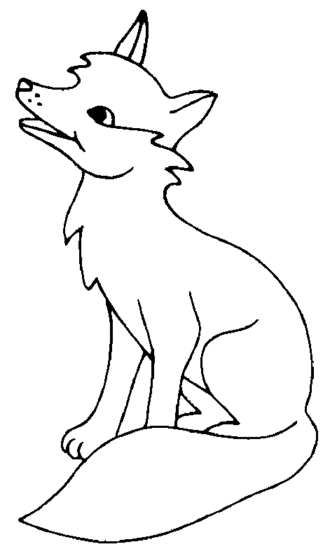 dessin � colorier de renard et loup
