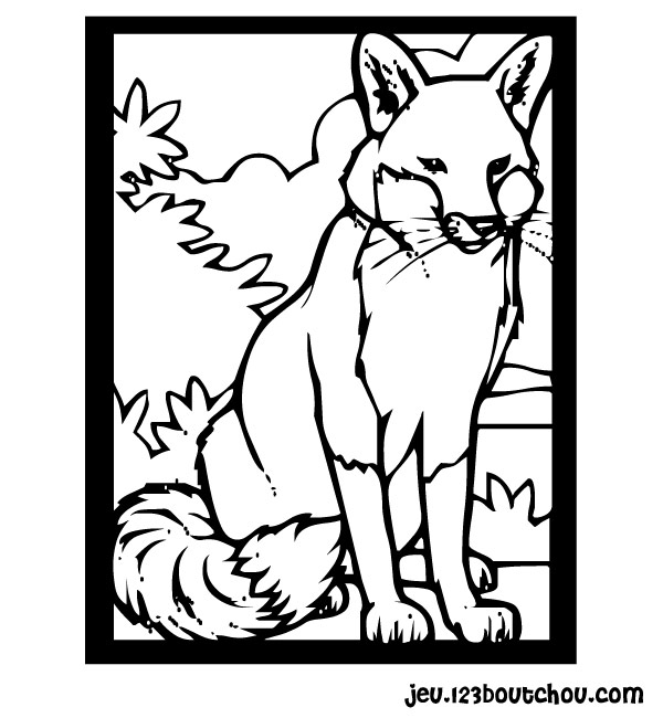 coloriage à dessiner renard à imprimer gratuit