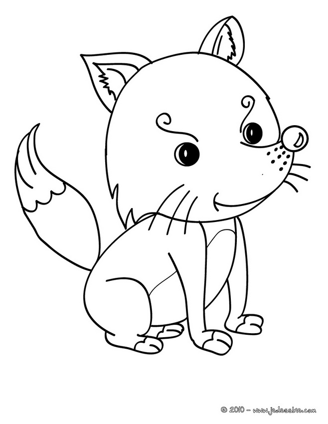 dessin à colorier de renard et loup