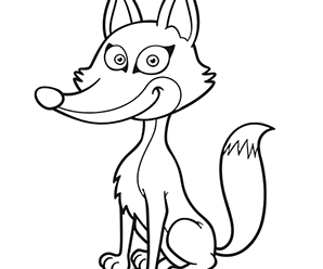 coloriage à dessiner renard blanc