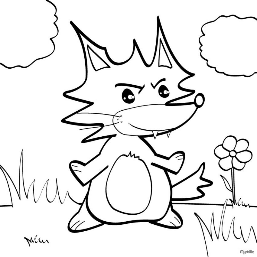 Coloriage Renard à colorier - Dessin à imprimer coloriage renard de roule galette