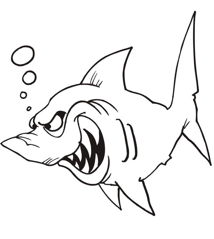 dessin à colorier de vrai requin