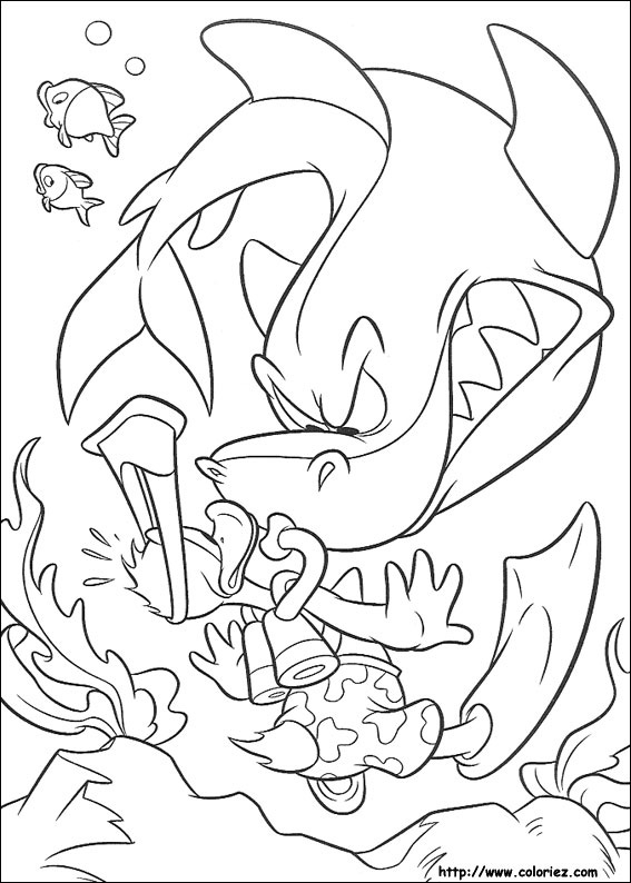 coloriage requin mer