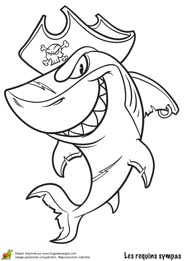 dessin à colorier a imprimer requin tigre