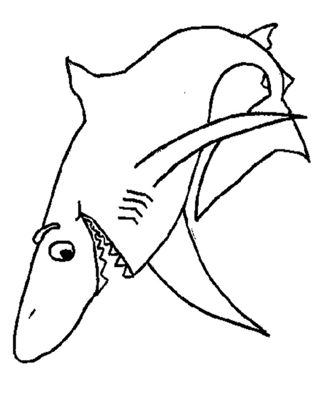 coloriage à dessiner requin facile