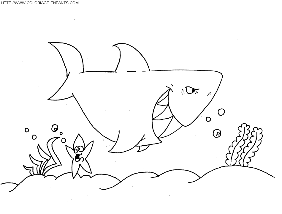dessin à colorier requin baleine a imprimer