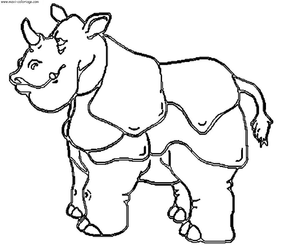 coloriage rhinoceros à imprimer