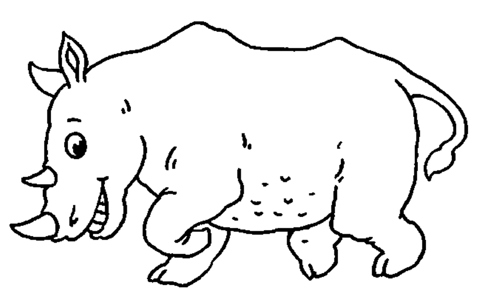 dessin � colorier de rhinoceros a imprimer
