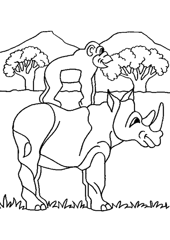dessin rhinoceros à imprimer