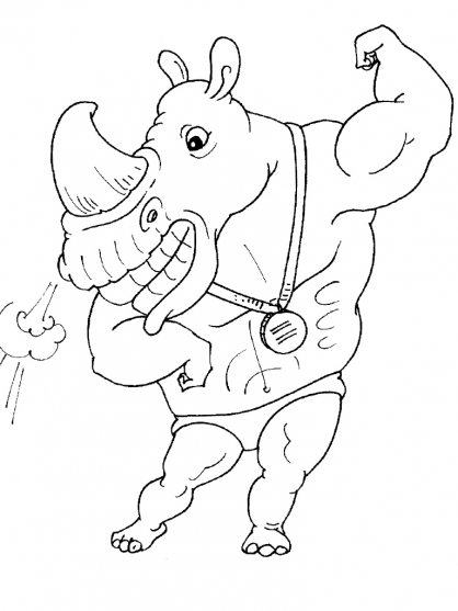 dessin à colorier a imprimer gratuit rhinoceros