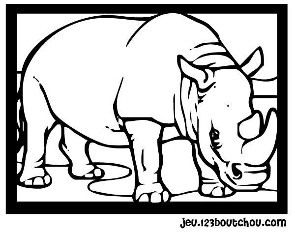 dessin � colorier rhinoc�ros en ligne
