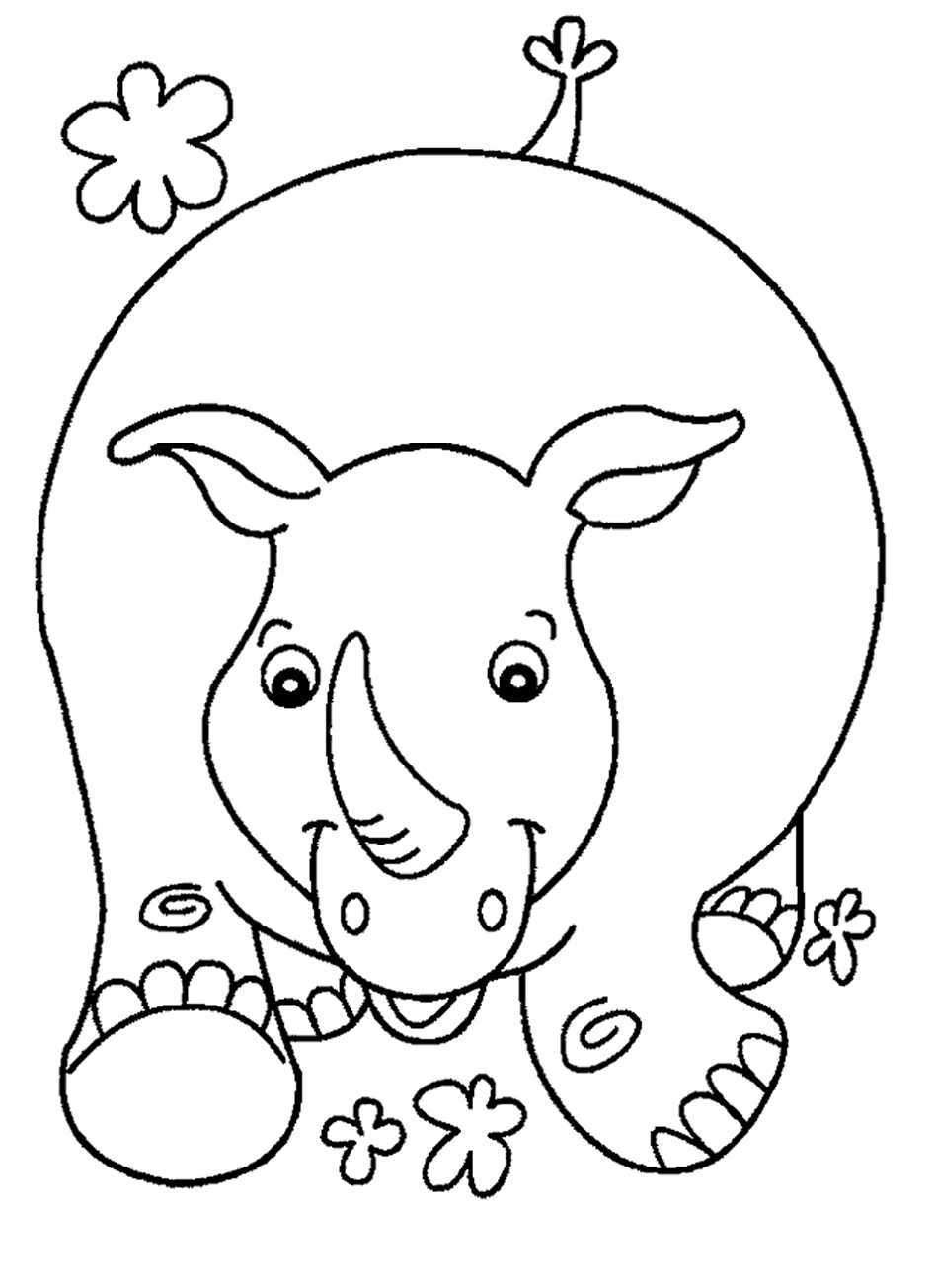 image rhinocéros coloriage à dessiner