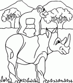 coloriage à dessiner a imprimer gratuit rhinoceros