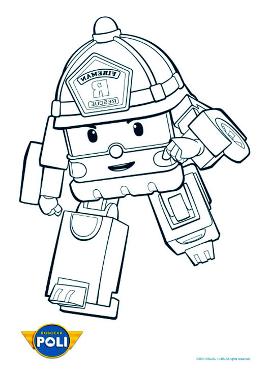 5 dessins de coloriage Robocar Poli Roy à imprimer coloriage robocar poli roy