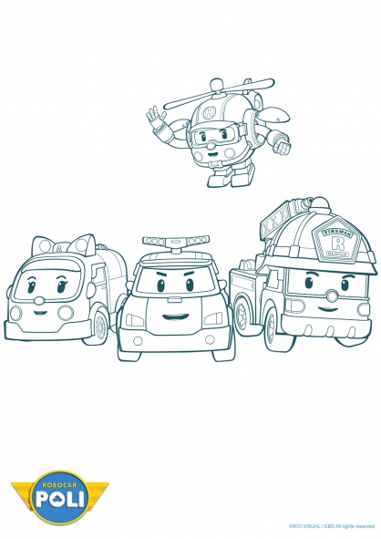 coloriage robocar poli a colorier