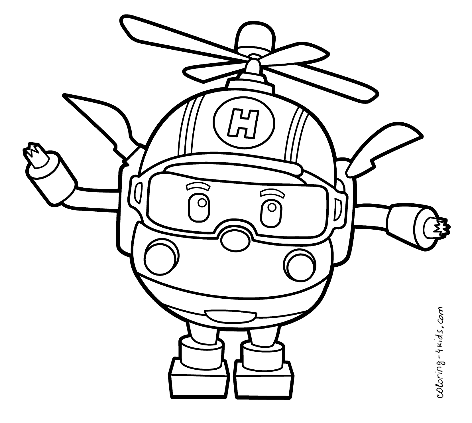 coloriage à dessiner magique robocar poli