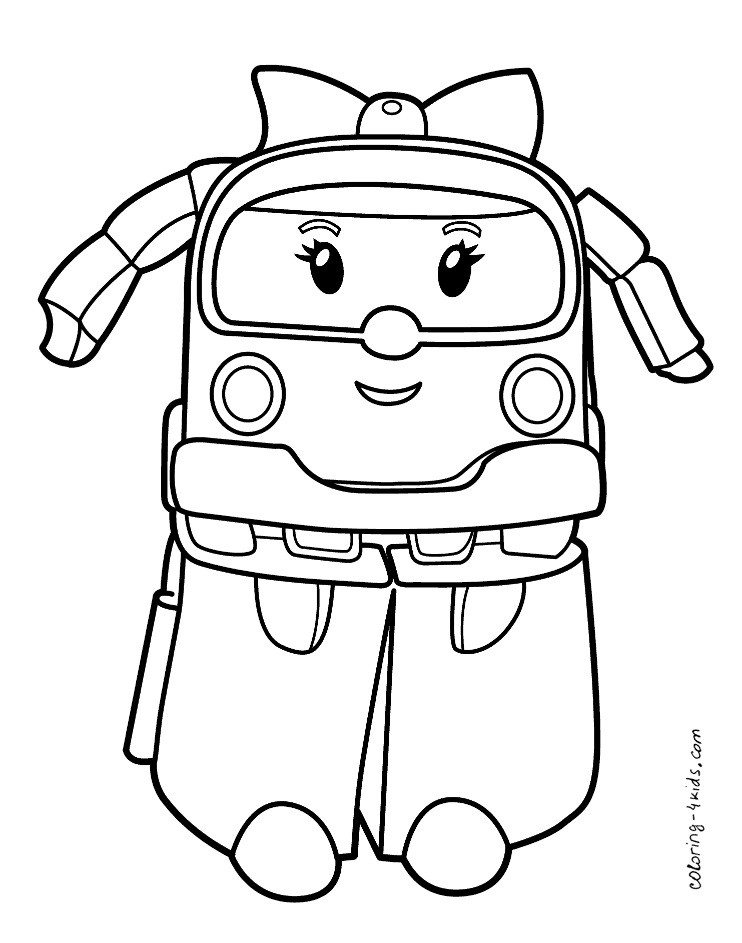 dessin à colorier taco robocar poli