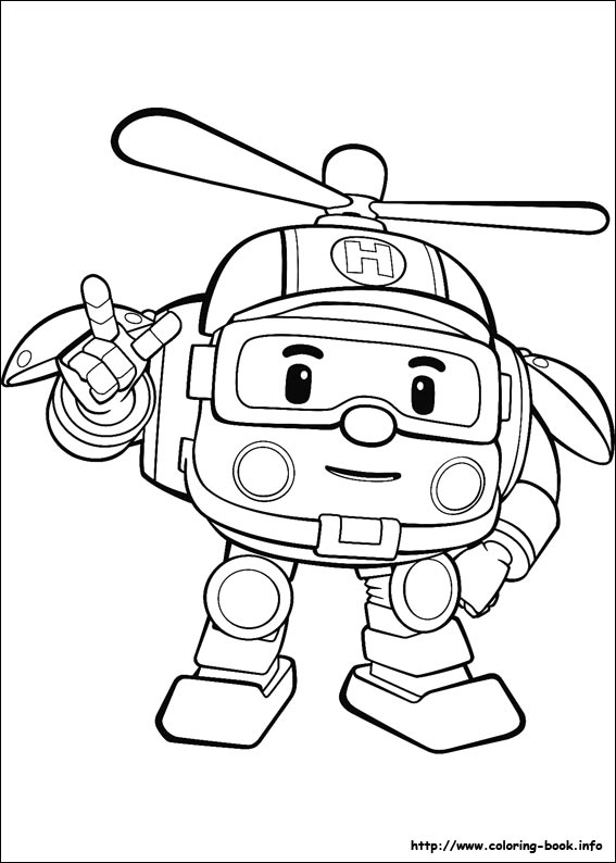 Dessin robocar poli a colorier