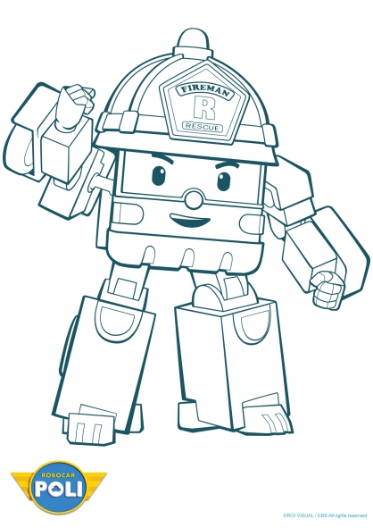 coloriage à dessiner à imprimer robocar poli