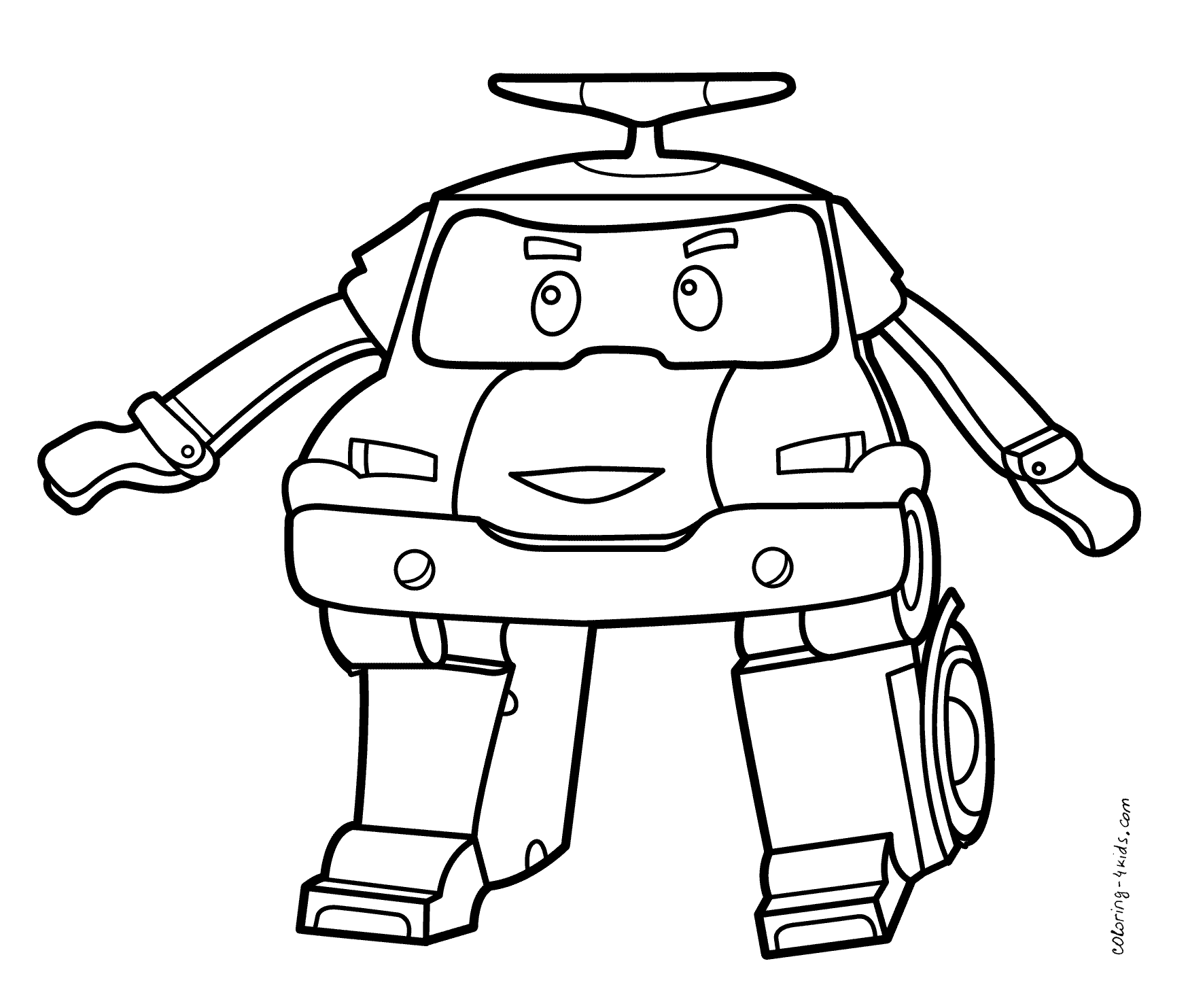 grand coloriage à dessiner robocar poli