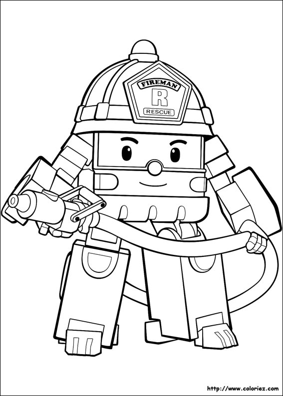 coloriage de robocar poli ambre