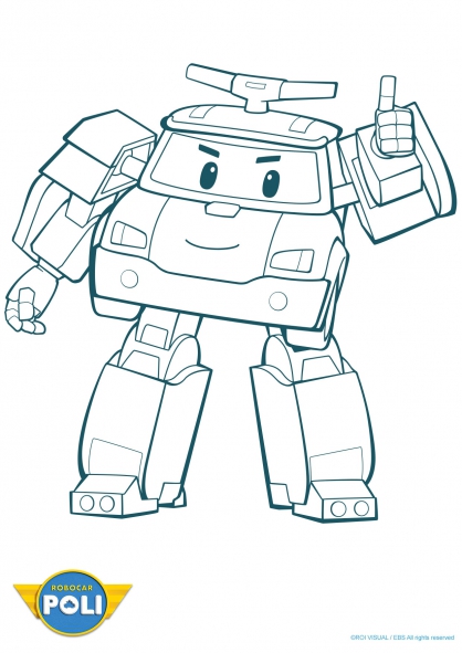 coloriage de robocar poli ambre