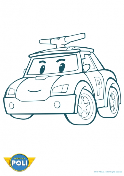 dessin à colorier robocar poli gratuit