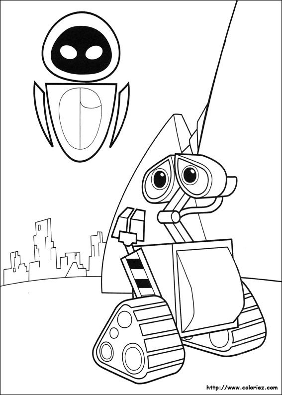 coloriage robot wall e