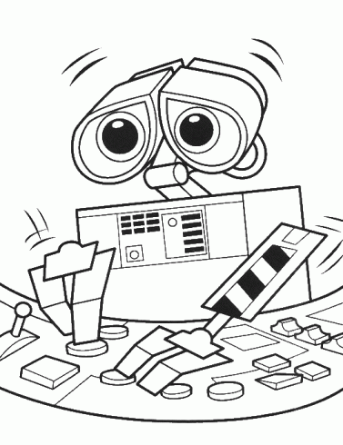 coloriage robot wall e