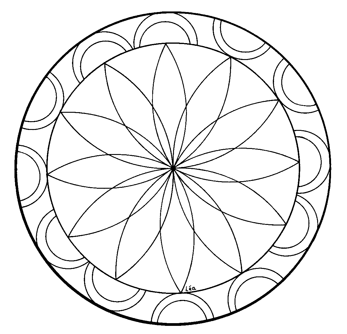 dessin à colorier rosace mandala