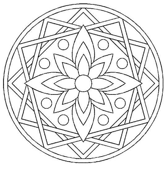 Coloriage Mandalas à imprimer Coloriages Chiffres et  - coloriage rosace à imprimer