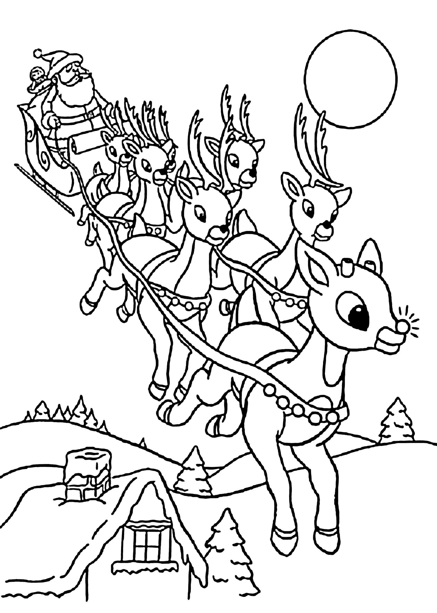coloriage a dessiner rudolph renne nez rouge souris europapark