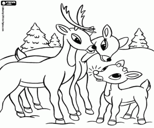 dessin  colorier de rudolph