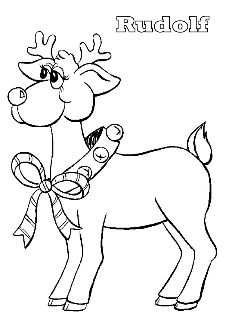 coloriage rudolph renne au nez rouge