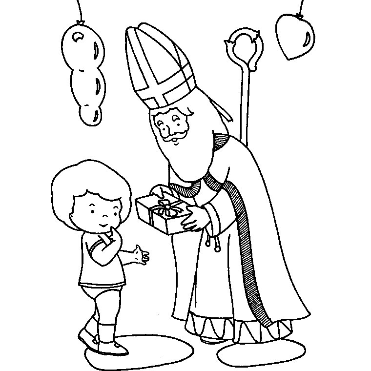 coloriage à dessiner saint nicolas à imprimer