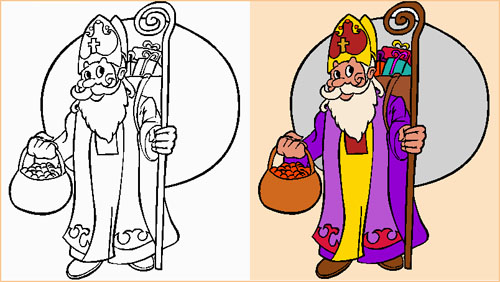 dessin à colorier mitre de saint nicolas