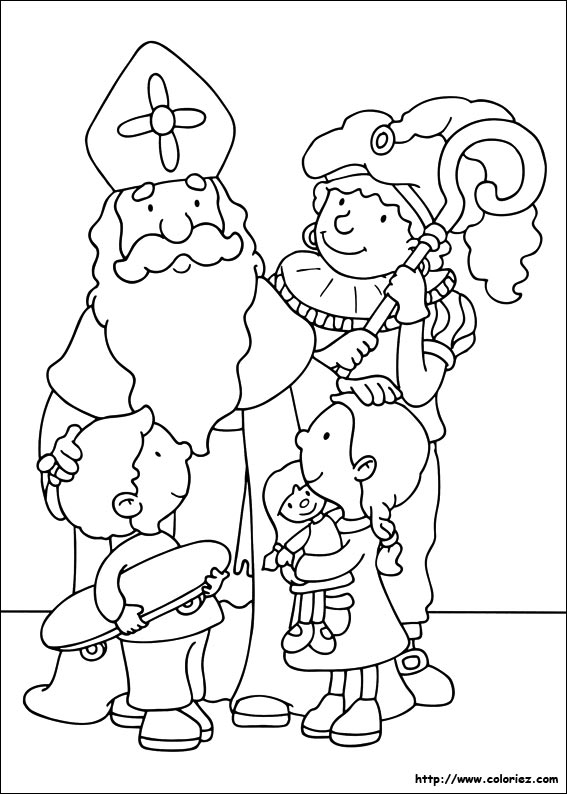 dessin dessin à colorier saint nicolas