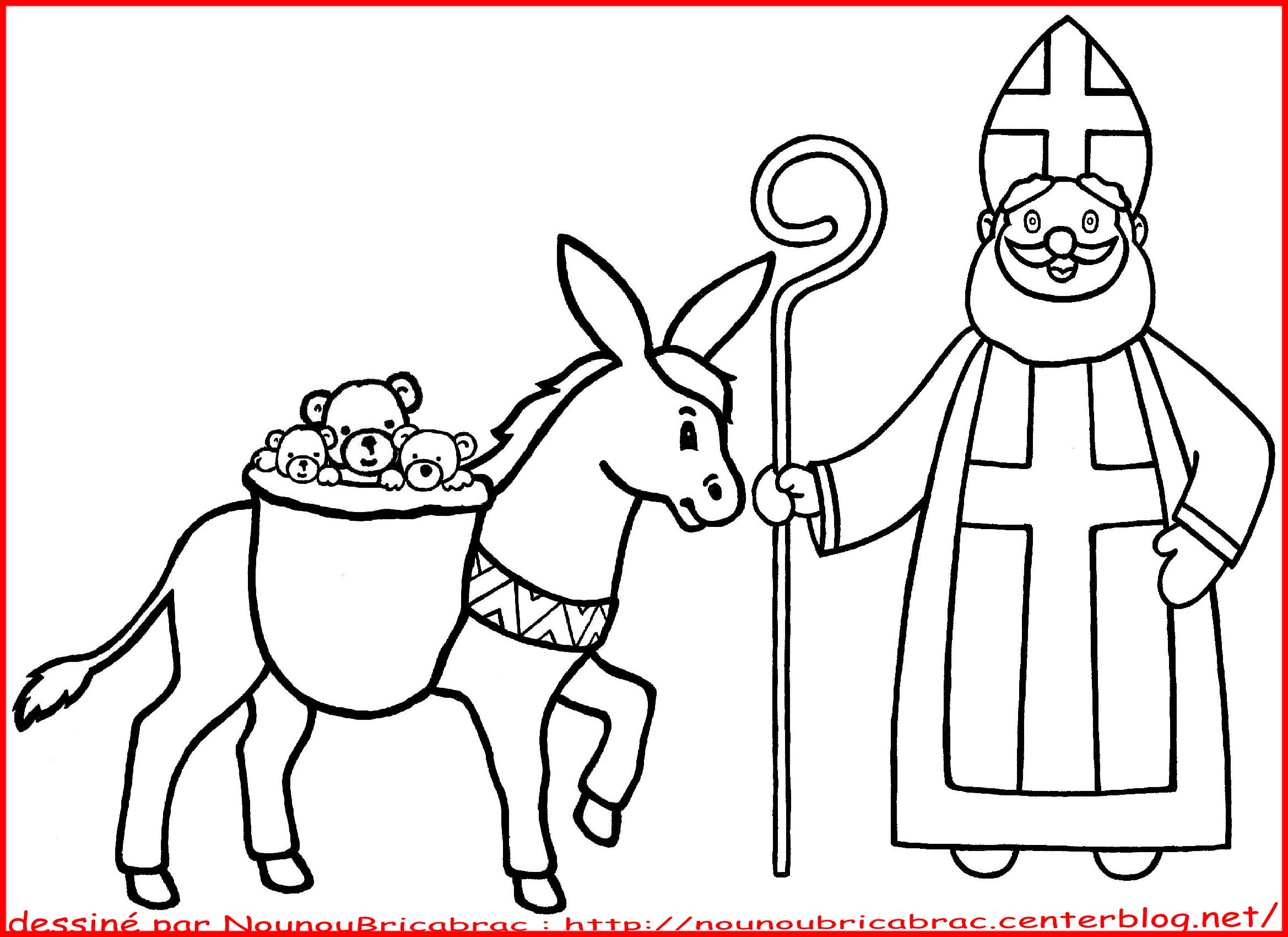 coloriage   dessiner saint nicolas et le p¨re fouettard